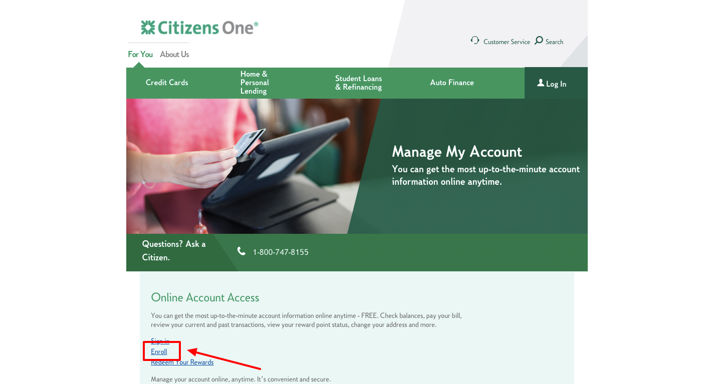 Citizens One MasterCard register