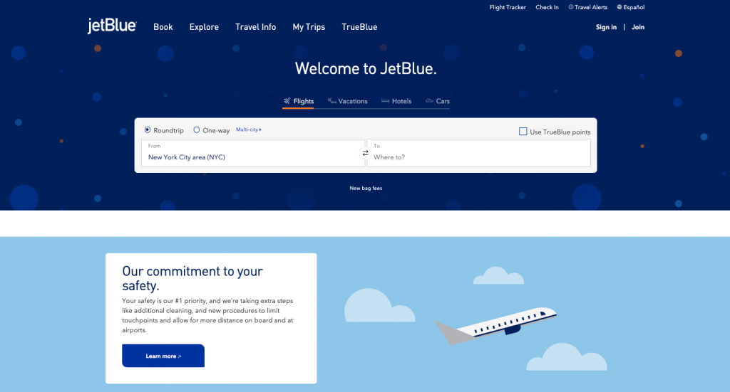 Start earning rewards points with JetBlue