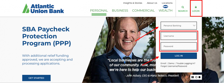 www.atlanticunionbank.com - Atlantic Union Bank Login - MMO Geeks