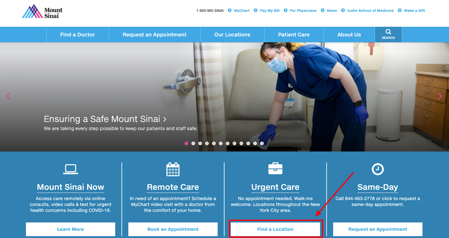 Mount Sinai Health System find a location