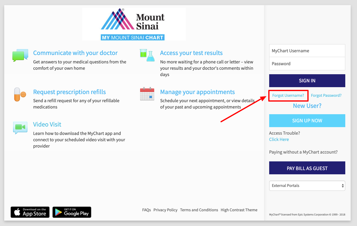 Mount Sinai Sign in