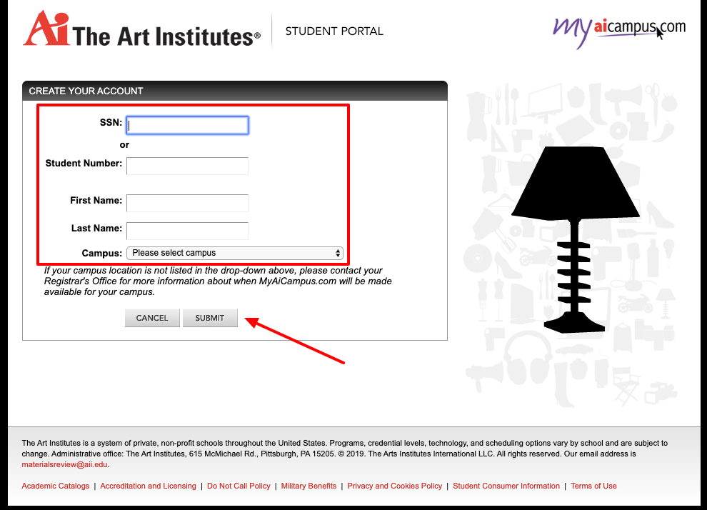 MyAiCampus student portal sign up