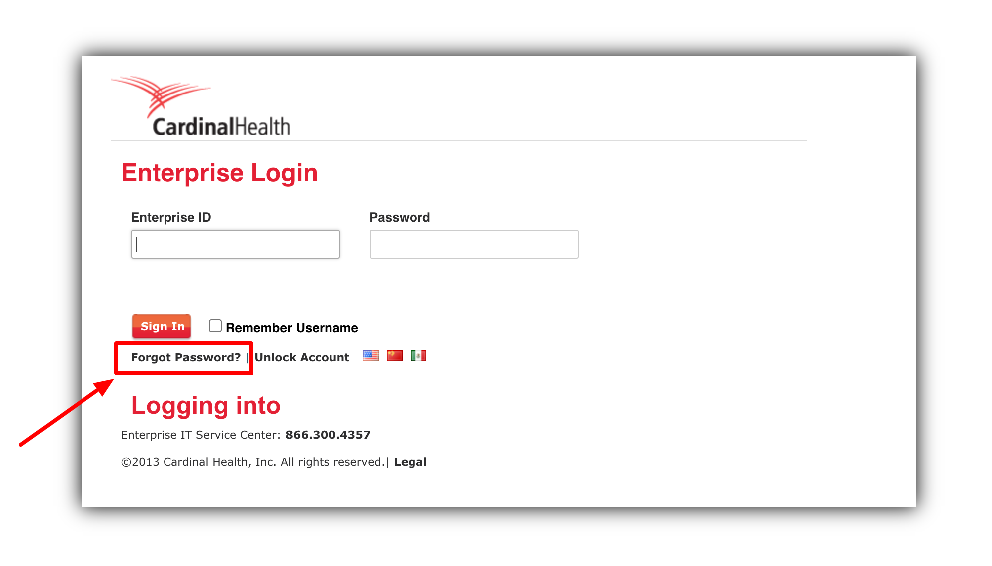 Cardinal Health ISF forget password