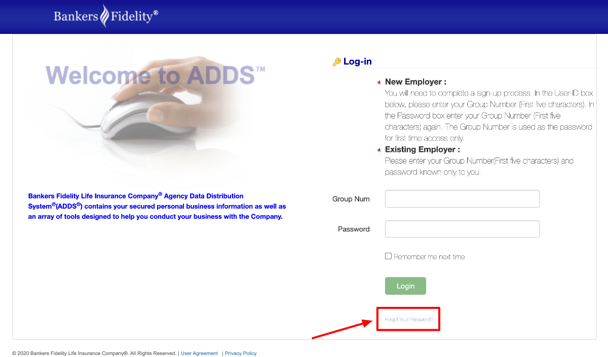 Reset Bankers Fidelity Employers Login